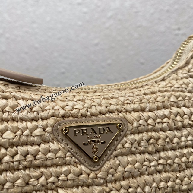 Prada專櫃新款草編三合一女包 1BH204 普拉達純手工編織女款單肩斜挎包 csp1566